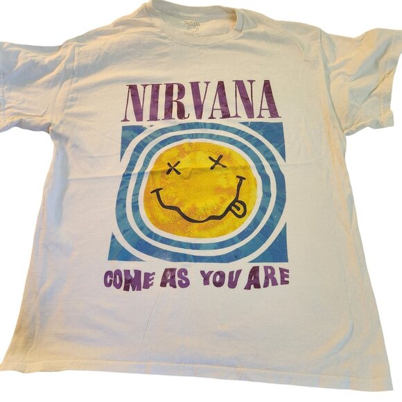 Nirvana "Come As You Are" White Graphic T-Shirt L - Picture 1 of 4